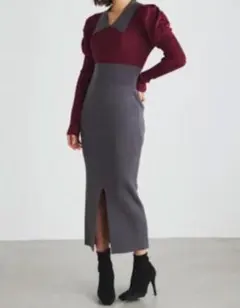 rienda バイカラーチェルシーカラー ニットワンピース　新品タグ付き