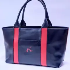 Kitamura キタムラ トートバッグ ハンドバッグ Kロゴ ネイビー レッド