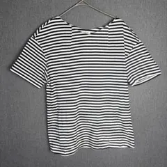 ensuite ストライプ 半袖Tシャツ 白黒 M ボーダー シンプルのサムネイル