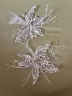 花形ヘアピンセット（白）