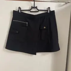 ブラック巻きスカートポケット付き