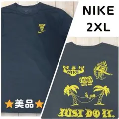 【美品】NIKE 黒 XXL大きめ DRI FIT Tシャツ ブラック ナイキ