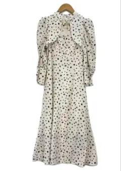 SNIDEL ワンピース デコルテオープンドットプリントワンピース 0 ホワイト