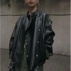 値下げ！AMERI RETRO FAKE LEATHER JACKET
