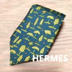 HERMES シルク ネクタイ 森林デザインのサムネイル