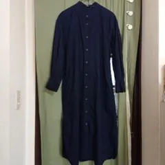 ユニクロ シャツワンピース ネイビー 紺 XS