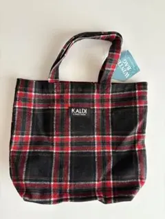 新品 KALDI カルディ ウィンターバッグ 黒チェック柄 2021