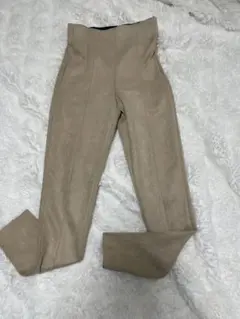 ZARA ベージュ スエード風 ハイウエストパンツ