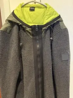 HUGO BOSS フード付きアウター XL グレー/グリーン