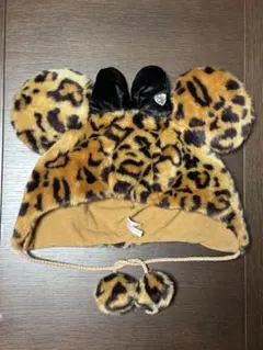 ミニー　ヒョウ柄　ファンキャップ