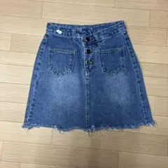 デニムブルー Aラインスカート