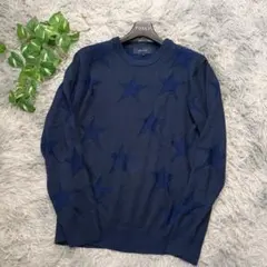 【SHIPS JET BLUE】星柄ニットセーター S ネイビー ユニセックス