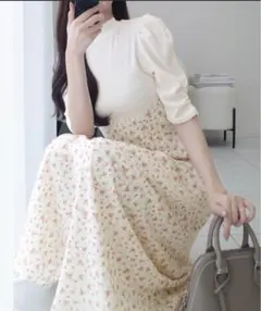 【mily bilet】一枚で主役級フェミニンスタイル。袖ギャザーワンピースのサムネイル