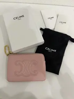 CELINE 】ジップ付きカードホルダー/ソフトピーチ - メルカリ