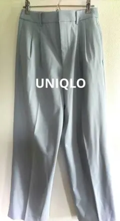 ユニクロ　タックワイドパンツ　Ｍ　61ブルー