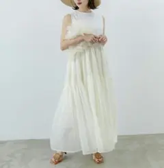 forksy. ノースリーブ ティアードワンピース M ドレス フォルクシーのサムネイル