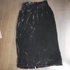 jun ashda 黒 ベルベット ロングスカート スリット入りのサムネイル