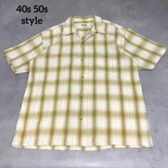 40s 50s ロカビリー style オンブレ　オープンカラーシャツ　半袖のサムネイル
