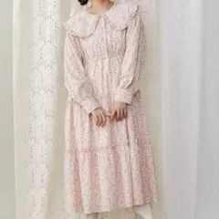 未使用タグ付き メリージェニー 花柄 レース ワンピース ティアード ピンク