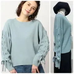 GLEEN LABEL RELAXING美品KFCカタアゼ レースアップ ニット