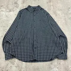 h*a様 ノーティカ　チェック　ワンポイント　トップス　長袖シャツ　古着　ネイビ