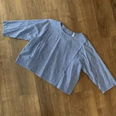fig london ギンガムチェック ブラウス ブルーのサムネイル