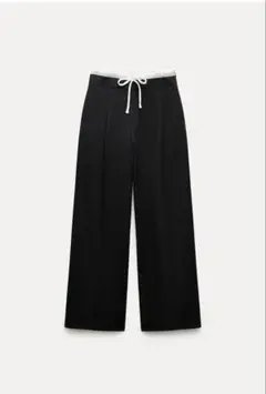 ZARA WIDE-LEGパンツ ダブルウエストバンド