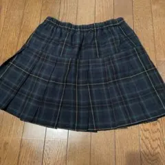 プリーツ　ミニスカート　チェック　グリーン