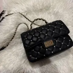 キルティング ショルダーバッグ ブラックのサムネイル