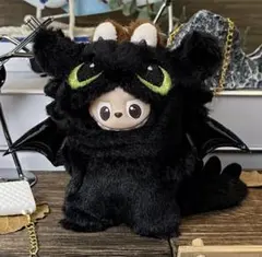 ミニラブブ イニシャルLUBUBU ドラゴン 着ぐるみ 黒 洋服