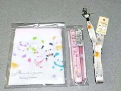 もちもちぱんだ　ランチ巾着　箸　ネックストラップ　3点セットのサムネイル