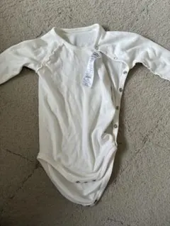 美品♡プチバトー♡ホワイト コットン 長袖ボディスーツ