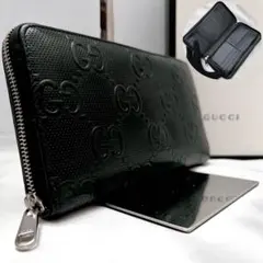 ◇美品◇グッチ　ジャイアントGGエンボス　長財布　ブラック　625563