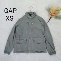 ギャップ ミリタリージャケット(XS)ハイネック 薄緑 コットン混 ジップアップ