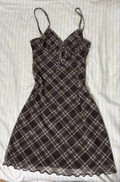 チェック柄キャミソールワンピース