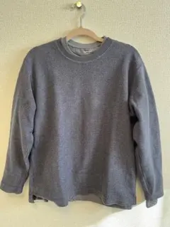 ネイビー&グレー ニット 長袖レイヤード