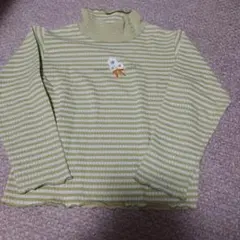 新品　130cm　ストライプ　タートルネック　カットソー