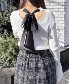 INGNI 異素材backリボンニット