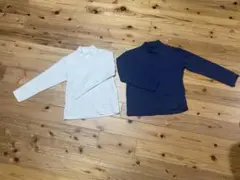 長袖カットソー 140cm ホワイト ネイビー 2色セット