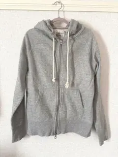 無印良品　グレー フルジップ フード付きパーカーM