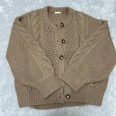 GU ケーブルニットカーディガン ブラウン Lサイズ