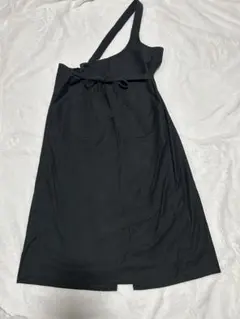 【美品】niko and... モールアシメショルダーエプロンスカート ブラック