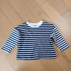 UNIQLO 長袖カットソー ネイビーとホワイト 90