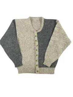 ユニセックス バイカラー ネップニットカーディガン