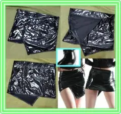 ★超素敵★エナメル★アシンメトリー★ミニスカート★柔らか★横ファスナー★G12W