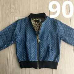 上着　アウター　デニム　ヒョウ柄　アニマル　90 saucy plus Gジャン