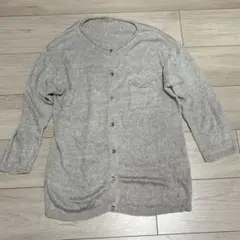 マーガレットハウエル　リネン100% クルーネックカーディガン　胸ポケット