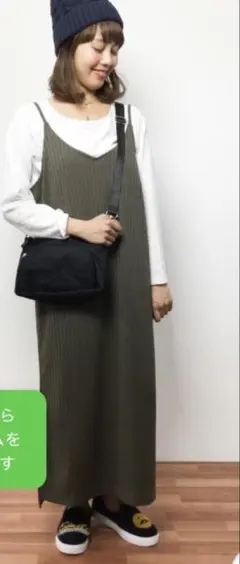 ローリーズファーム キャミワンピースカットソー2 新品未使用タグ付　カーキ