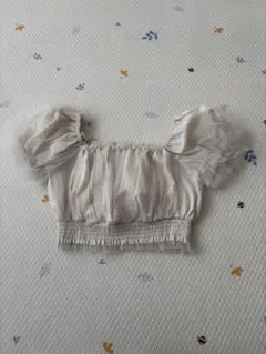 GRL 袖2wayチュールシャーリングトップス FREEサイズ