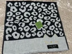 【タグ付き新品】Kate Spade ヒョウ柄 猫刺繍 ハンカチ